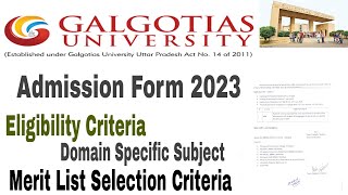 Galgotias University CUET Admission form 202324 UGPG Eligibility cut off admission 2023 [upl. by Dahlstrom]