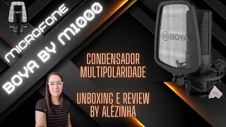 MICROFONE BOYA BY M1000  CONDENSADOR MULTIPOLARIDADE  UNBOXING E REVIEW BY ALÊZINHA [upl. by Popele]