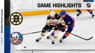 Bruins  Islanders 118  NHL Highlights 2023 [upl. by Emsmus]