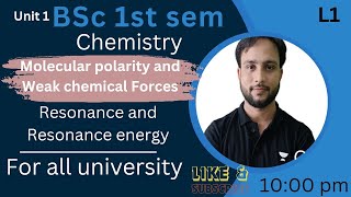 L1ll BSc 1st semester ll chemistry unit 1 ll Resonance and Resonance energy ll akashmathshub c [upl. by Idette820]