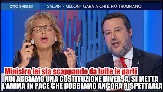 Scontro stellare Tra la Gruber e Salvini Quando sbaglia un politico cosa va fatto [upl. by Abbie]