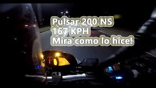 Pulsar 200 NS a 167 kmsh con modificaciones simples [upl. by Ettelorahc202]