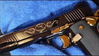 How to colorfill engraving pistol gun colorfill handgun [upl. by Anilev]