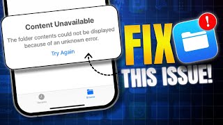 How to Fix Content Unavailable the Folder Contents Could Not Be Displayed Error on iPhone File App [upl. by Rifkin44]