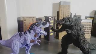 godzilla vs spikes stop motion battle part 1 [upl. by Maddocks263]