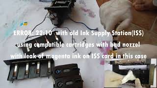 Repair for HP Designjet 500800 CheckCleanReplace ink Supply Station ISS Error 2210 [upl. by Lash]