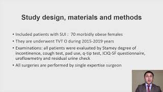 516 The use of the transobturator adjustable sling for the treatment stress urinary incontinenc [upl. by Aciamaj]