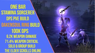 ESO One Bar Stamina Sorcerer DPS PVE Build  High Isle  Oakensoul Ring Build [upl. by Inittirb790]