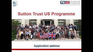 Sutton Trust US Programme 2019  application webinar [upl. by Hermine785]