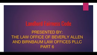 City of TacomaLandlord Fairness Code Pt 6 [upl. by Irotal]