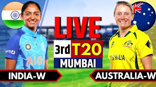 India W vs Australia W 3rd T20 Live  IND W vs AUS W Live India Women vs Australia Women Match Live [upl. by Sirmons]