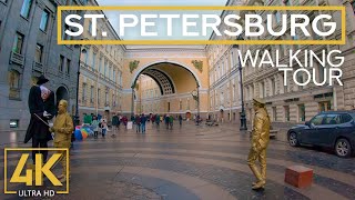 Streets of Saint Petersburg  Evening Walk after the Rain  4K City Walking Tour [upl. by Threlkeld]