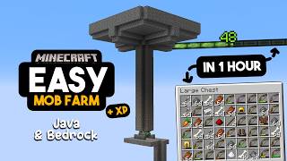 EASIEST Mob XP Farm in Minecraft  1100 Items Per Hour  Java and Bedrock Tutorial [upl. by Just]