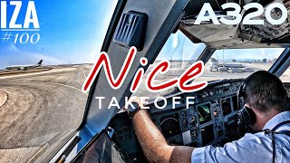 A319 NCE 🇫🇷 Nice  TAKEOFF 04R  4K Cockpit View  ATC amp Crew Communications RE UPLOAD [upl. by Buke738]