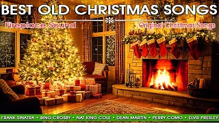 Frank Sinatra Bing Crosby Nat King Cole Dean Martin Elvis 🎄Best Old Christmas Songs Vs Fireplace [upl. by Dukie]