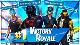 FIRST WIN with my NEW SQUAD Fortnite Pro Customs [upl. by Alenairam]