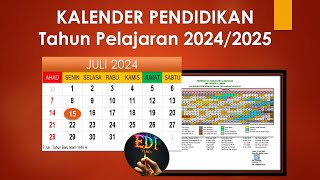 KALENDER PENDIDIKAN 2024 2025 KURIKULUM MERDEKA [upl. by Salim]