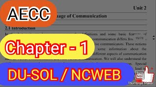 AECC English A Chapter 1 Communication  DU  SOL  NCWEB  UG [upl. by Bray]