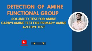 Carbylamine test  Azo dye test  solubility test  detection of amine functional groupjeemains [upl. by Eanar]