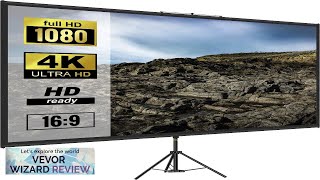 VEVOR Tripod Projector Screen with Stand 80 inch 169 4K HD Projection Review [upl. by Nanfa]