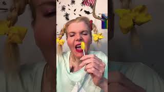 SHORT ASMR CANDY eatingsounds CRINGE OHIO MUKBANG EATING LOLIPOP mouth [upl. by Zela]