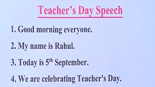 Teachers Day SpeechSpeech On Teachers DayTeachers Day Speech in English5 September [upl. by Llenoj955]