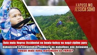 After two months meet the child who uses zipline to school  Kapuso Mo Jessica Soho [upl. by Akemahs]