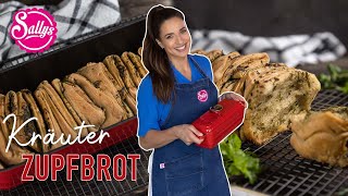 Faltenbrot  Kräuter Zupfbrot  Kräuter Baguette  Sallys Welt [upl. by Gruchot]