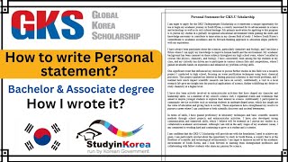 How to write personal statement form for GKSU Scholarship  Study in South Korea [upl. by Hose]