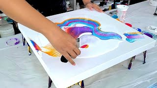 WOW Stressful but SO Worth It  Gorgeous Colors and Design  Acrylic Painting  Acrylic Pouring [upl. by Sissy]