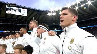 English sing Anthem in front of packed Twickenham  Guinness Six Nations [upl. by Crowley]