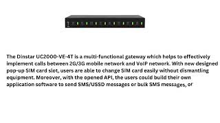 Dinstar UC2000 VE 4T [upl. by Jezabel449]