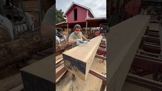 White Oak Cut Into 2x8’s Trailer Boards  Cooks AC36 sawmill [upl. by Atsahs755]