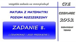 Zadanie 8 Matura czerwiec 2012 PR Planimetria [upl. by Lona]