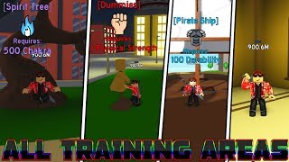 ALL Training Areas in Anime Fighting Simulator  IN DETAIL [upl. by Oirogerg495]