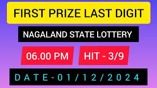 First Prize Last Digit 011224 Nagaland State Lottery Target Number Lottery Sambad Target Number [upl. by Adnuahsal]