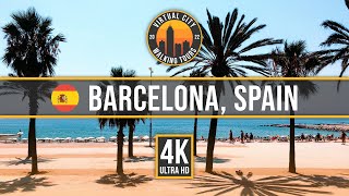 🇪🇸 BARCELONA SPAIN – Barceloneta Beaches Tranquil Winter Walk 4K [upl. by Atsirhc]