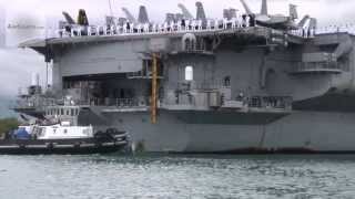 USS Kitty Hawk Aircraft Carrier  Arrival at Pearl Harbor Part 24 [upl. by Desiree]