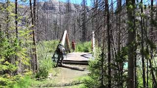 Downs Fork bridge on Glacier Trail to Gannett Peak [upl. by Yeliac985]