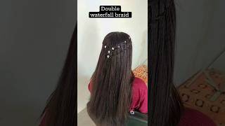 Double waterfall braid 😍learning best hairstyle for Ektapatelhairstyles youtubeshorts hairstyles [upl. by Estus]