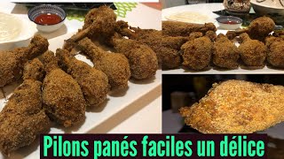 Recette DE PILONS DE POULET PANÉS AU FOUR FACILE باني الدجاج في الفرن سهل و روعة [upl. by Anoynek732]