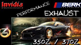 350Z  370Z  EXHAUST  Invidia Gemini CBE and Berk Tech HFCs Sound Inside Car [upl. by Ynnor]