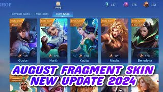 upcoming rare fragment skin mobile legends august rare fragment shop update in mobile legends 2024 [upl. by Farnham]