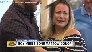 Medical student meets 4yearold boy he saved with a bone marrow donation [upl. by Arrek]