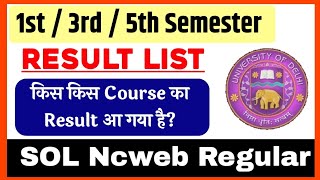 DU 1st  3rd  5th Semester Result Update 2024  SOL Result Update 2024  Ncweb Result Update 2024 [upl. by Iruahs]