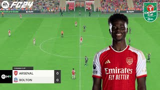 FC 24  Arsenal vs Bolton  Carabao Cup 2024  PS5™ Gameplay [upl. by Clements]