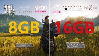 8GB vs 16GB RAM Test in 8 Games [upl. by Nonah]