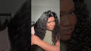 this is tea😘😘😘 wiginstall wigs curlyhair wigtutorial hairstylewaterwavewig lacefrontwig [upl. by Radnaskela]