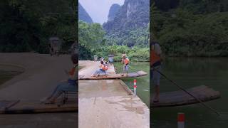 this bamboo boat can swim on road shortsvideo [upl. by Ycnej877]