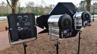 Intellytech F485 LED Fresnel Light Cannon Review  HMI Replacement BiColor Daylight to Tungsten [upl. by Dara869]